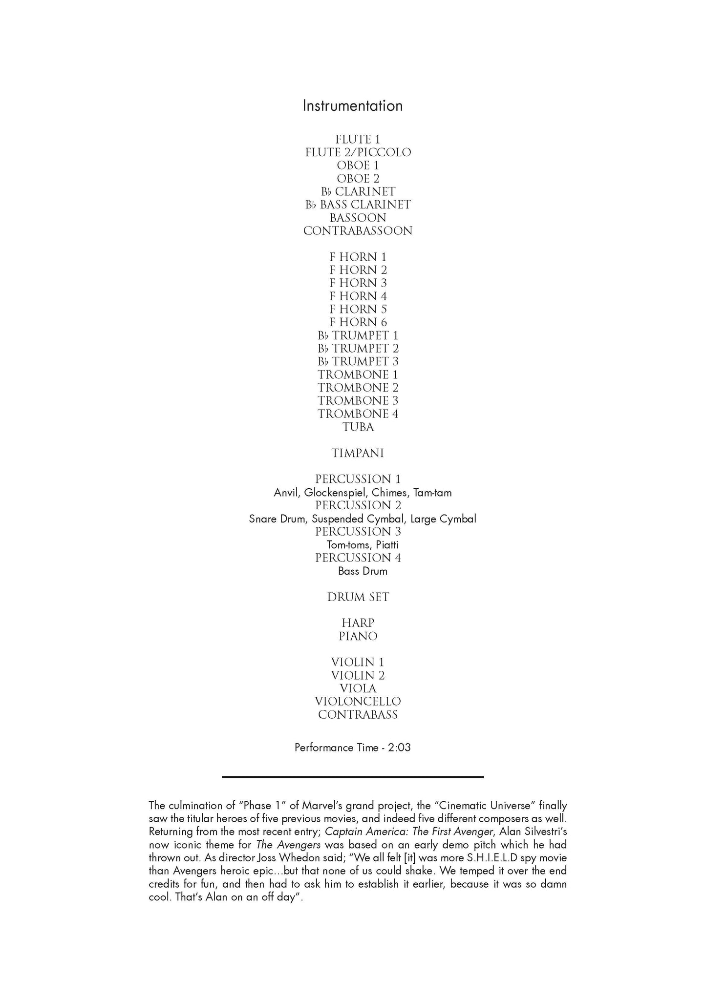 THEME from The Avengers - Alan Silvestri (Score & Parts) **DIGITAL DOWNLOAD**