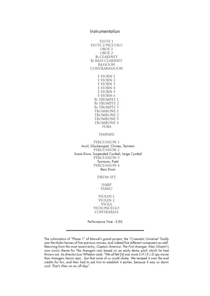 THEME from The Avengers - Alan Silvestri (Score & Parts) **DIGITAL DOWNLOAD**