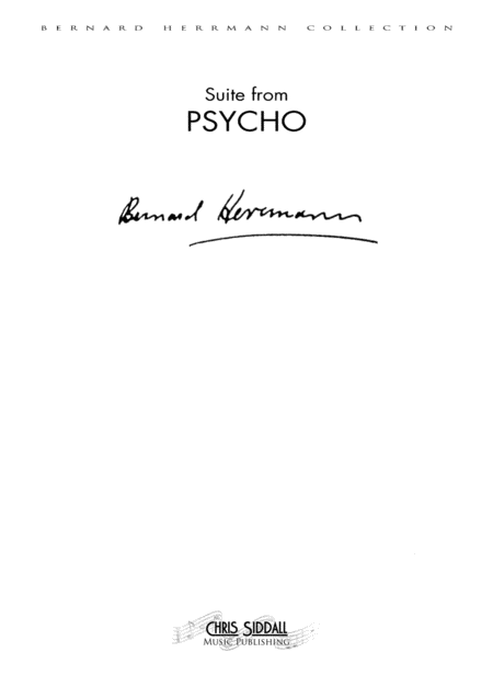 SUITE from PSYCHO - Bernard Herrmann (Score & Parts) **DIGITAL DOWNLOAD**