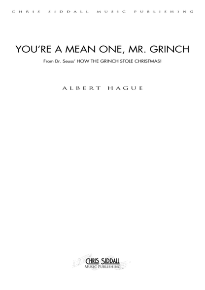 YOU'RE A MEAN ONE, MR. GRINCH from How the Grinch Stole Christmas! - Albert Hague (Piano Solo) **DIGITAL DOWNLOAD**