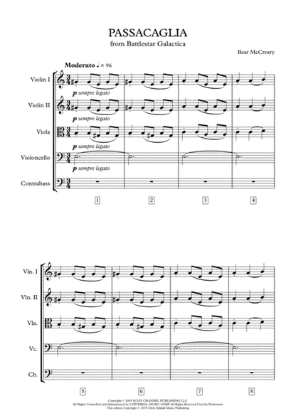 PASSACAGLIA from Battlestar Galactica (Score & Parts) - Bear McCreary **DIGITAL DOWNLOAD**